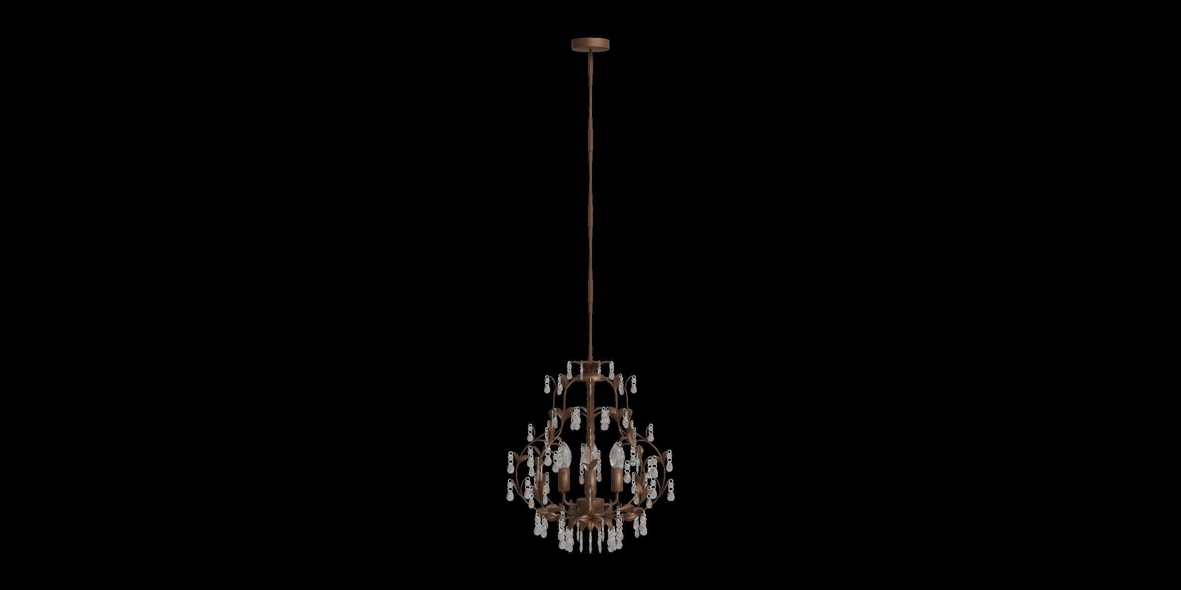 Classic 4 Light Chandelier 3D model_3
