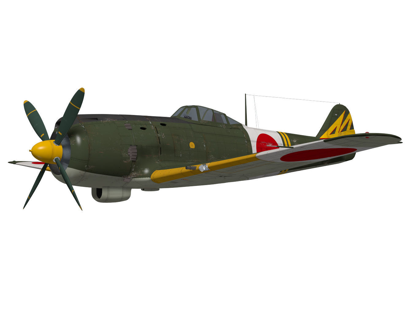 Nakajima Ki-84 Hayate 3D model_2