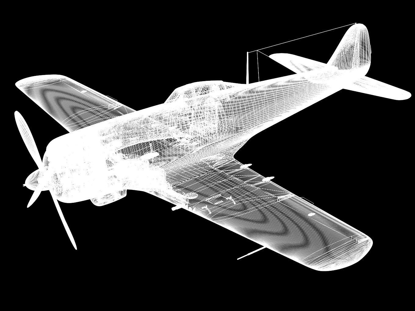 Nakajima Ki-84 Hayate 3D model_16