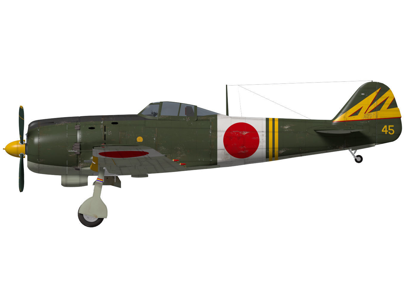 Nakajima Ki-84 Hayate 3D model_11