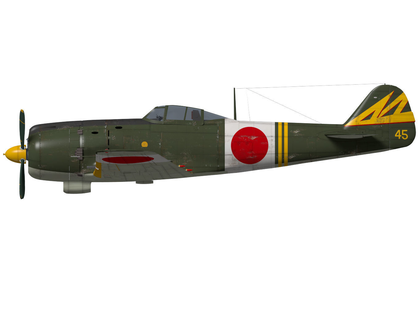 Nakajima Ki-84 Hayate 3D model_10