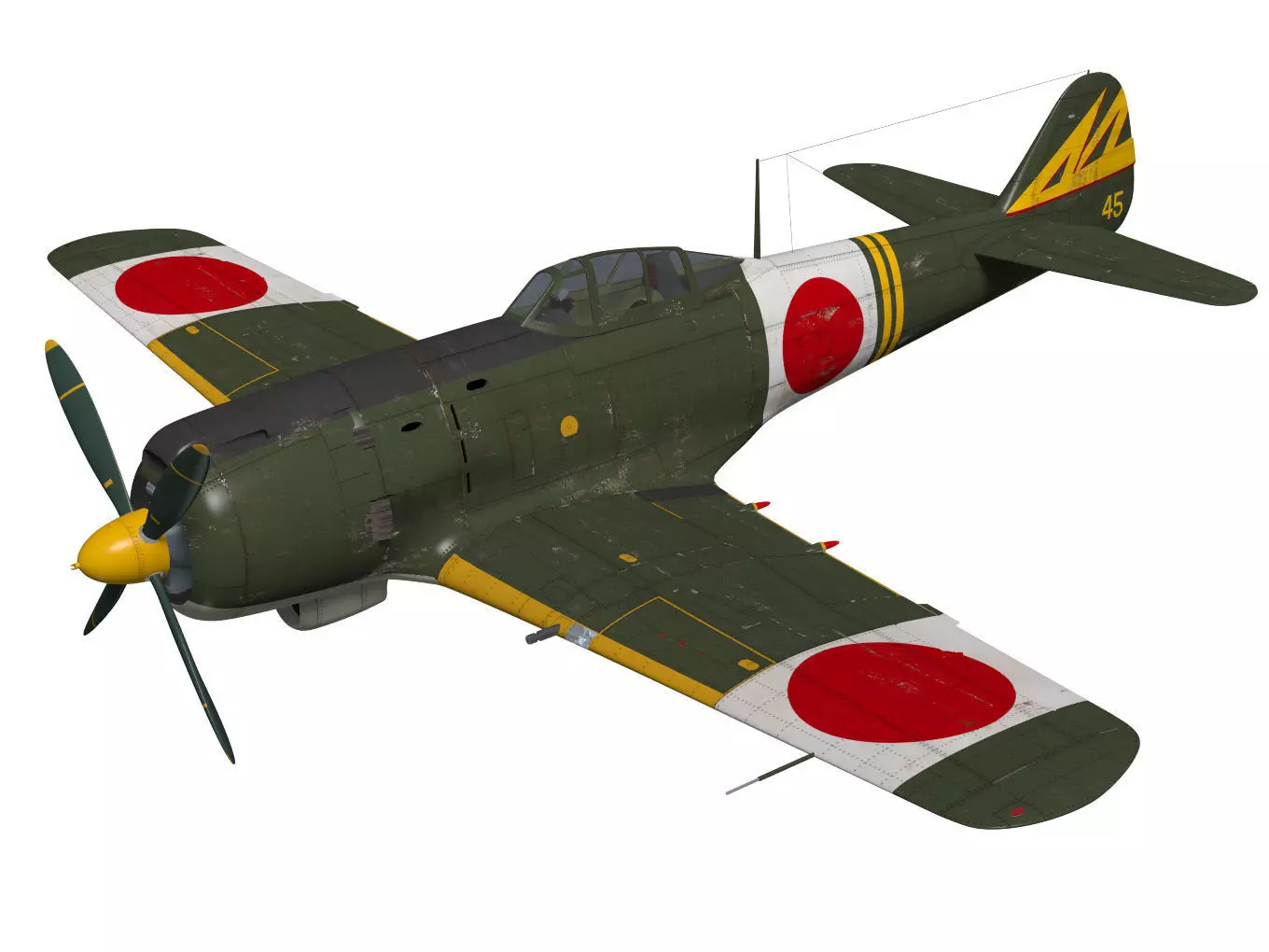 Nakajima Ki-84 Hayate 3D model_0