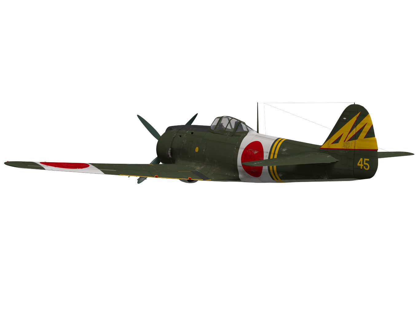 Nakajima Ki-84 Hayate 3D model_5