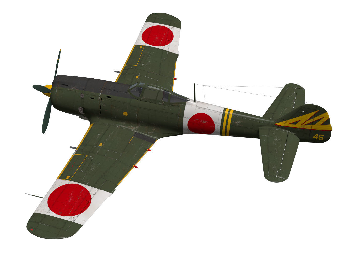 Nakajima Ki-84 Hayate 3D model_1