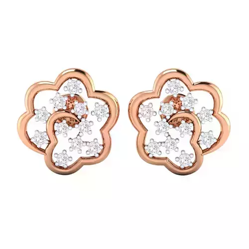Women Stud Earrings STL OBJ FBX Renders Details
