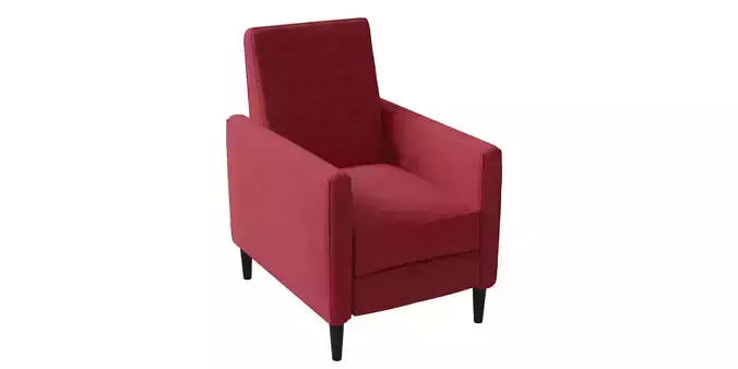 Red Mid Century Modern Recliner 3D model
