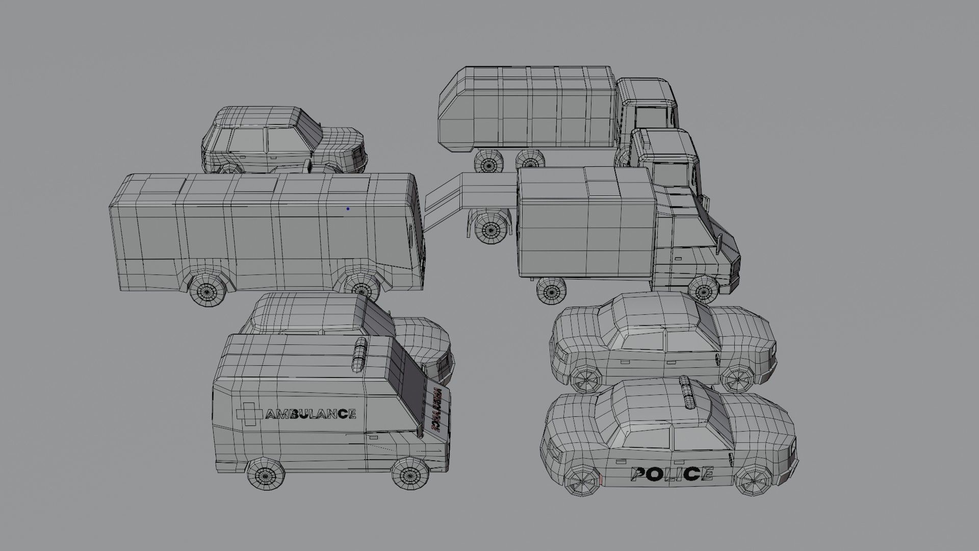10 Low poly City Vehicles Low-poly 3D model_9