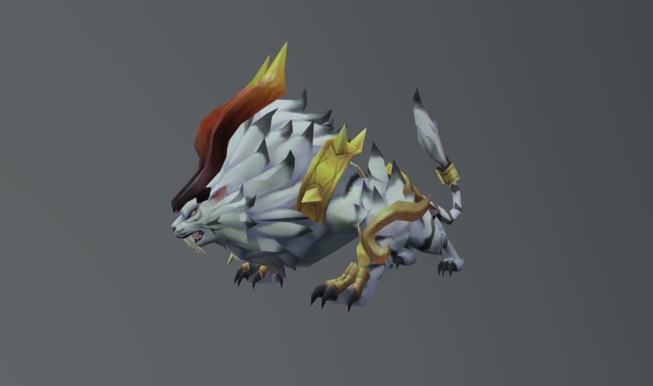 White Tiger Fantasy Low-poly 3D model_6