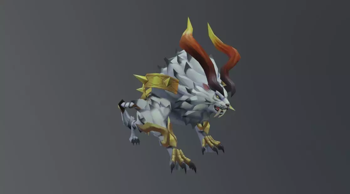 White Tiger Fantasy Low-poly 3D model_0