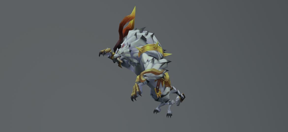 White Tiger Fantasy Low-poly 3D model_7