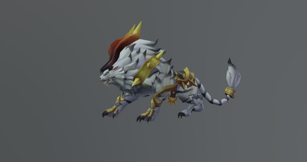 White Tiger Fantasy Low-poly 3D model_3