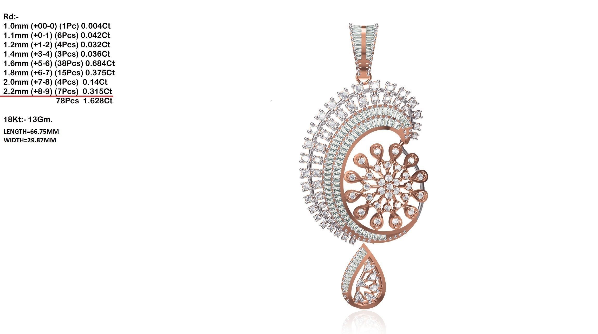 Women Pendant STL OBJ FBX Renders Details 3D print model_6