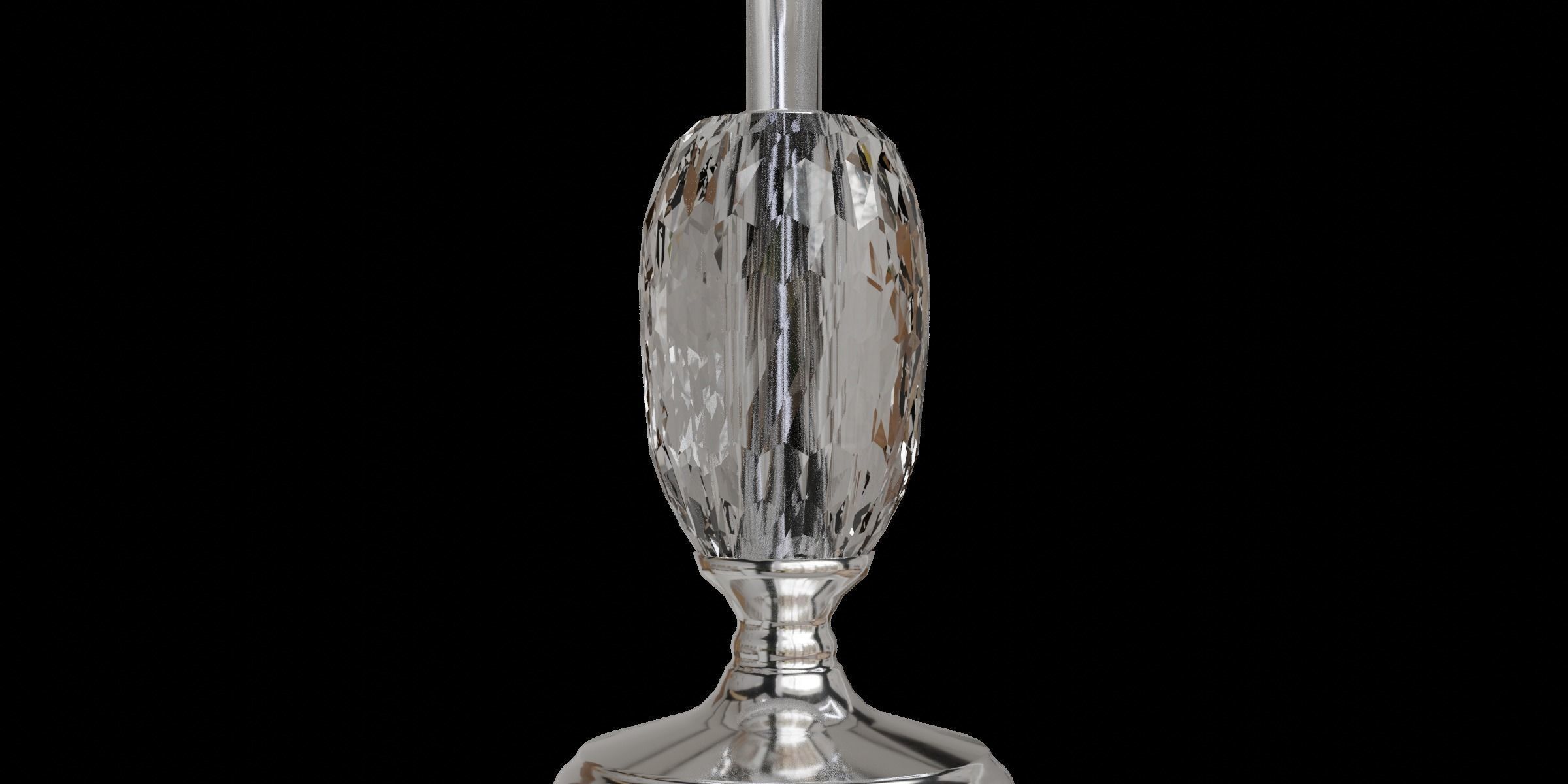 Chrome Crystal Table Lamp Low-poly 3D model_5