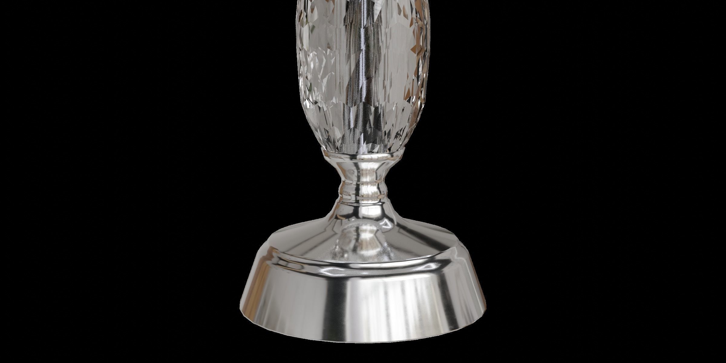 Chrome Crystal Table Lamp Low-poly 3D model_6