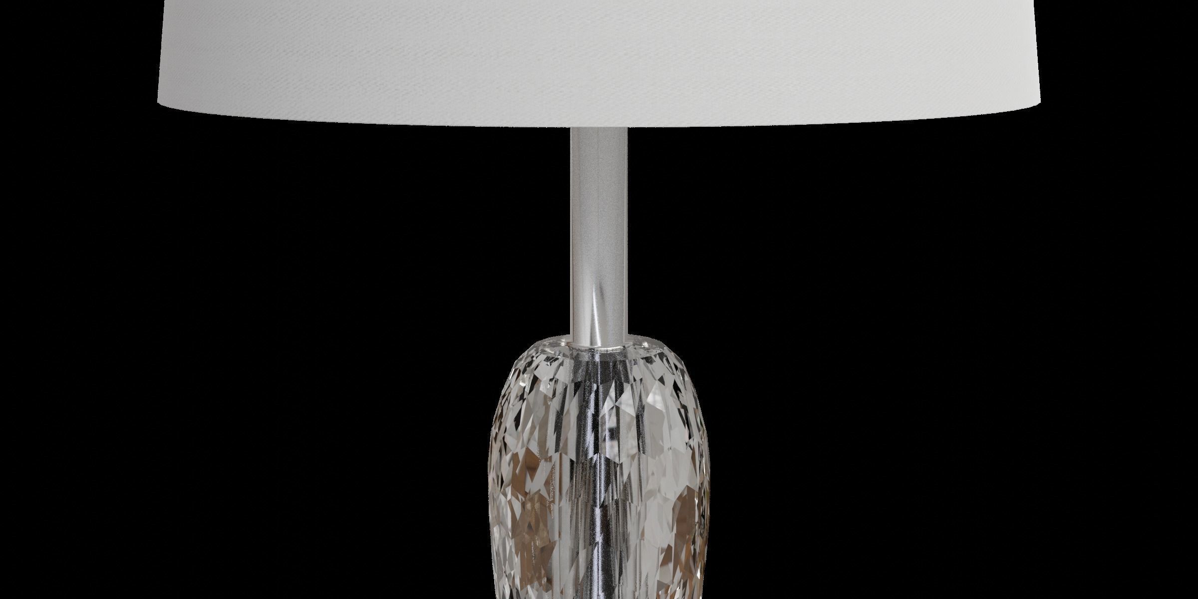 Chrome Crystal Table Lamp Low-poly 3D model_7