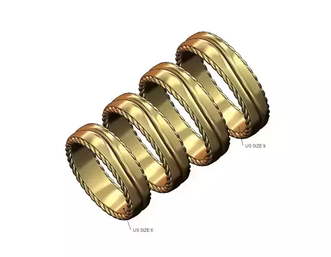 Curved split rope sides fashion cigar band US sizes 6to9