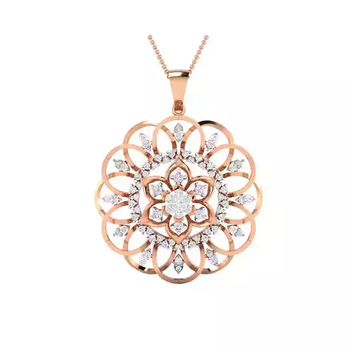 Women Flower Pendant STL OBJ FBX Renders Details