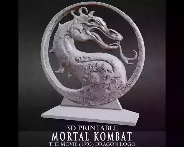3D PRINTABLE MORTAL KOMBAT THE MOVIE 1995 DRAGON LOGO 3D print model