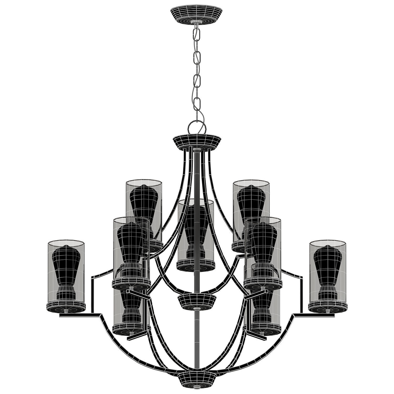 Rumaysa 9 Chandelier 3D model_3