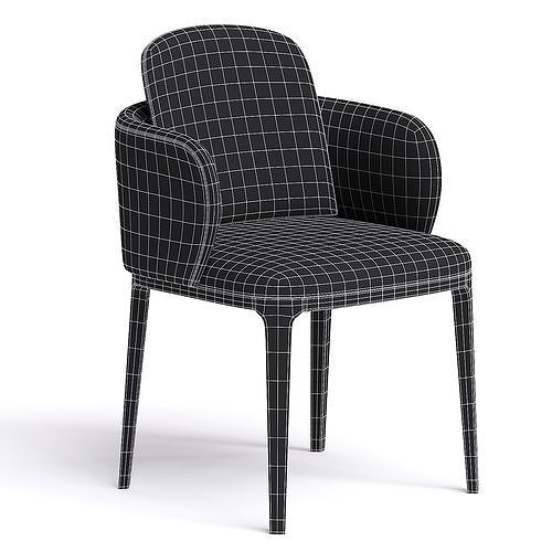 Manda Wood armchair Low-poly 3D model 2