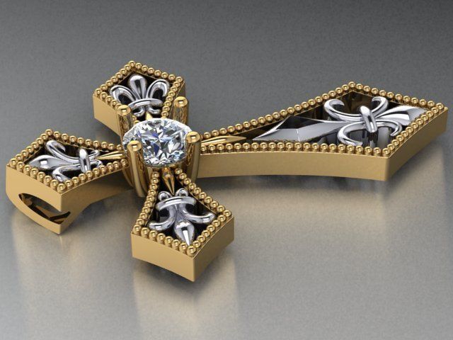 Stunning Cross Pendant 3D print model_1