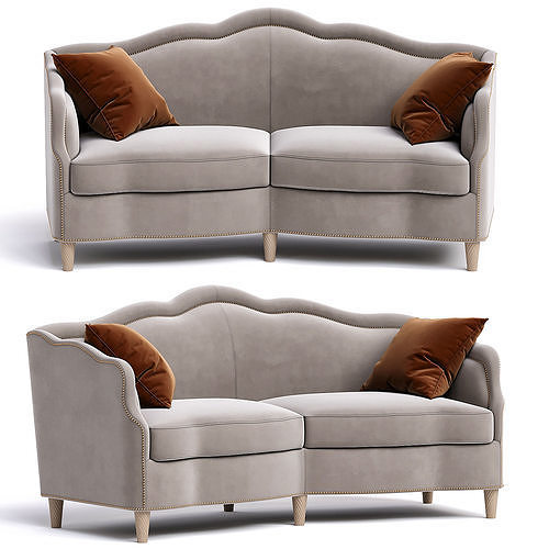 VIENNA II Angled sofa Low-poly 3D model