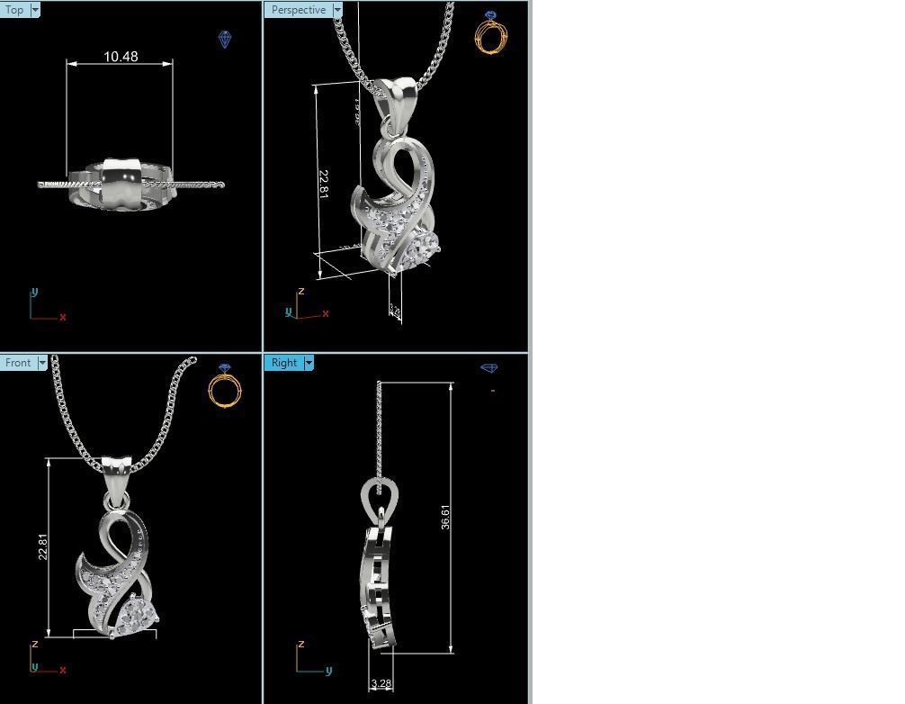 Women Pendant STL OBJ FBX Renders Details 3D print model_6