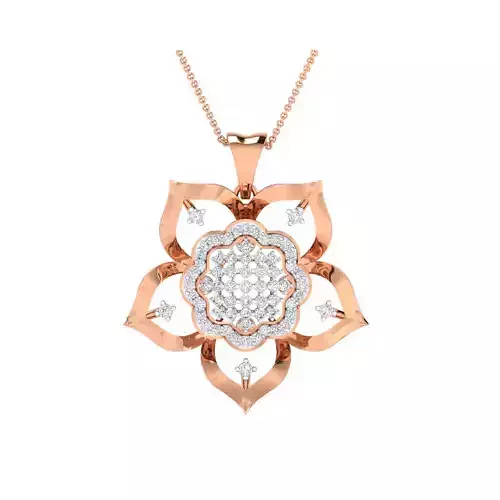 Women Flower Pendant STL OBJ FBX Renders Details
