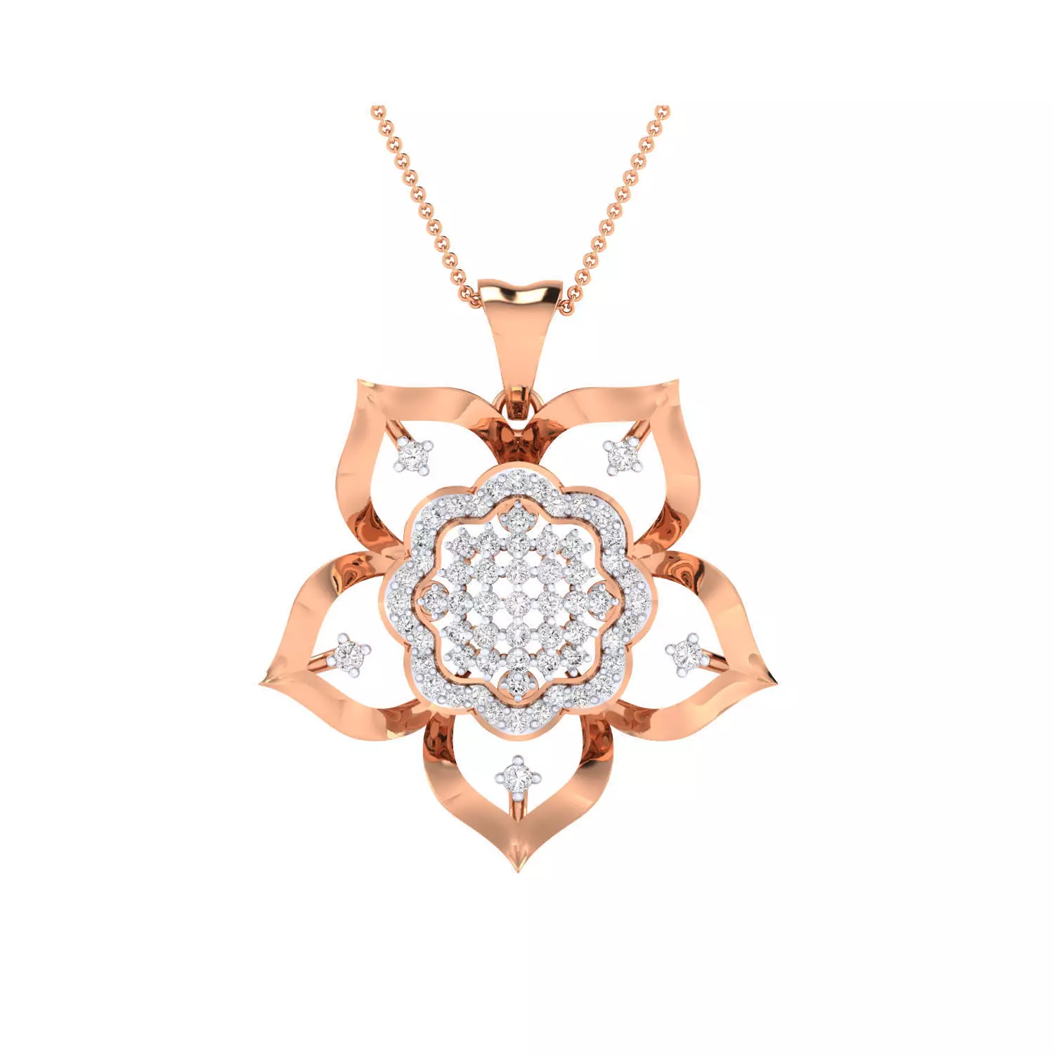 Women Flower Pendant STL OBJ FBX Renders Details 3D print model_0