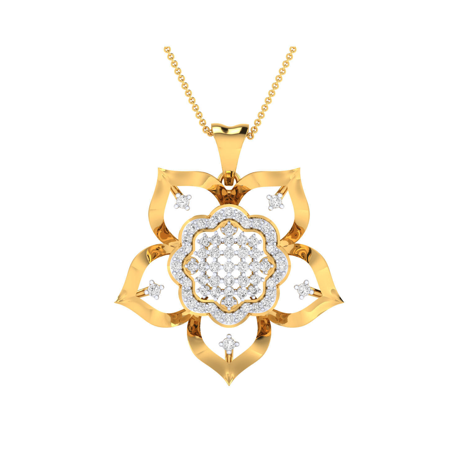 Women Flower Pendant STL OBJ FBX Renders Details 3D print model_10