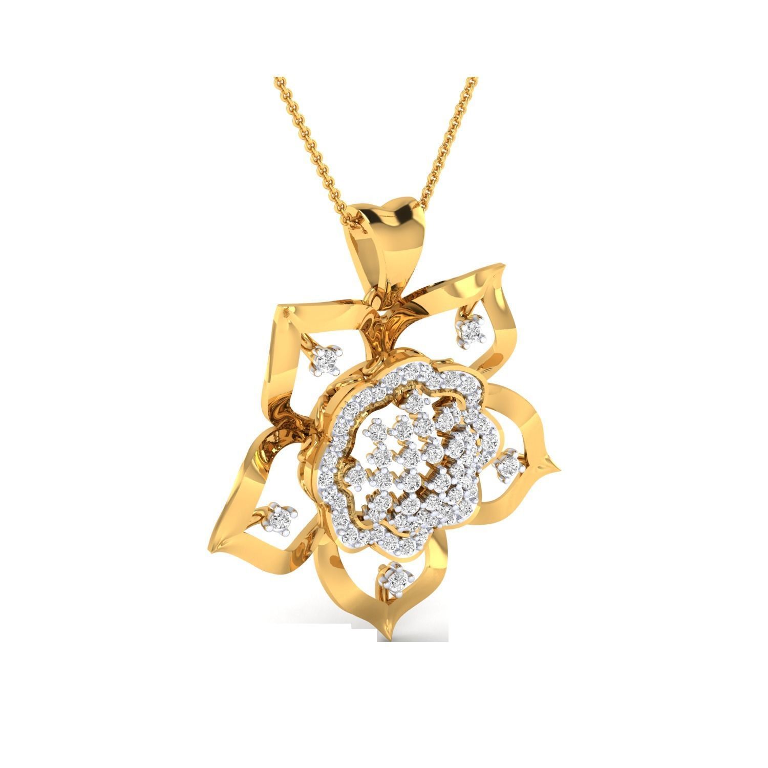 Women Flower Pendant STL OBJ FBX Renders Details 3D print model_17