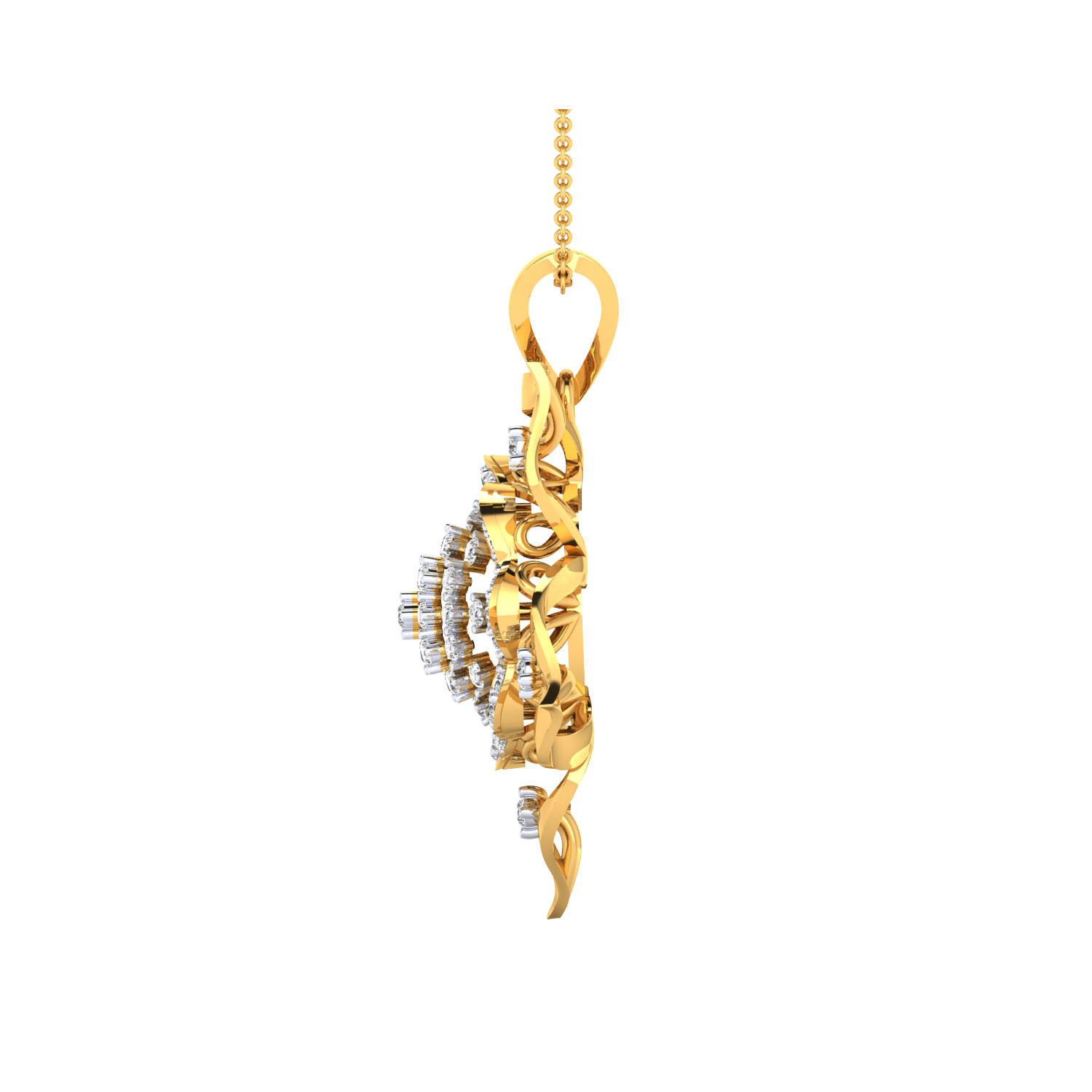 Women Flower Pendant STL OBJ FBX Renders Details 3D print model_5