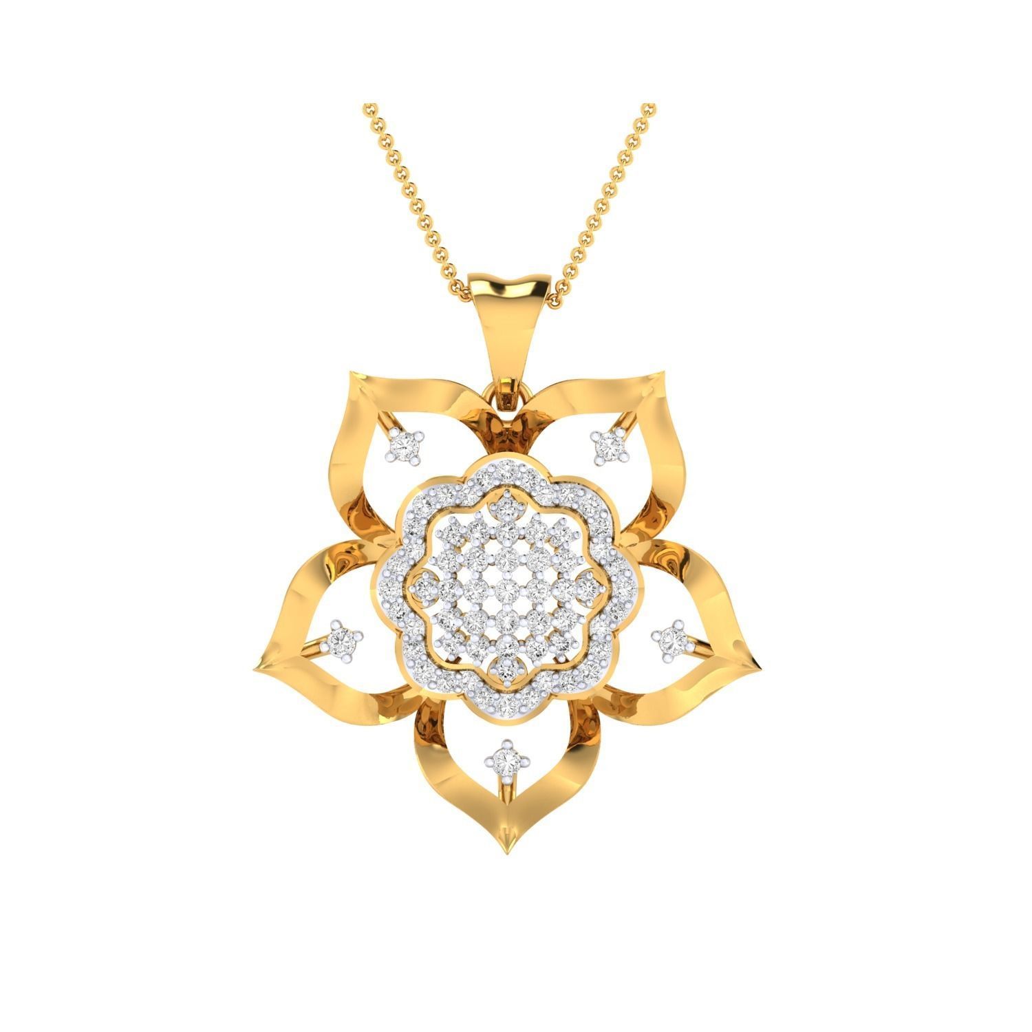 Women Flower Pendant STL OBJ FBX Renders Details 3D print model_11