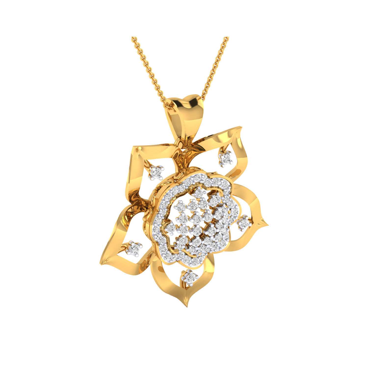 Women Flower Pendant STL OBJ FBX Renders Details 3D print model_16