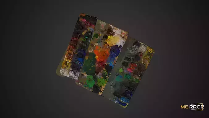 Game Ready Ink Pallete Low-poly 3D model