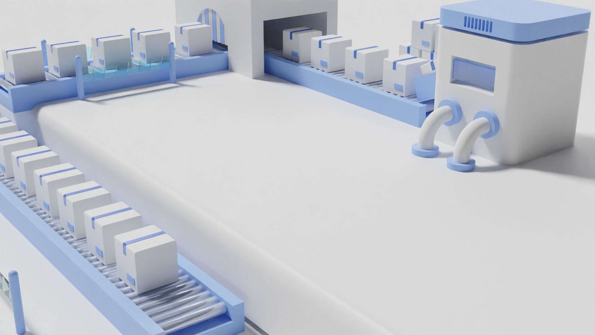 Cartoon assembly line 3D model_1