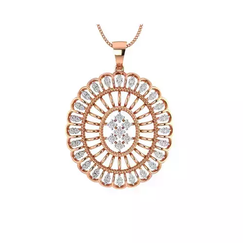 Women Flower Pendant STL OBJ FBX Renders Details