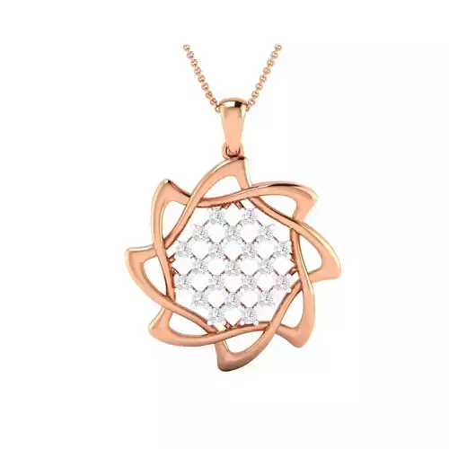 Women Flower Pendant STL OBJ FBX Renders Details
