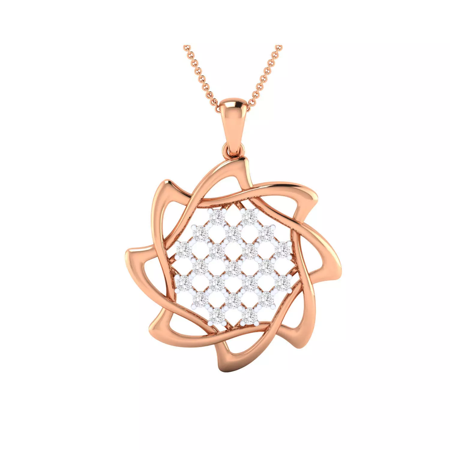 Women Flower Pendant STL OBJ FBX Renders Details 3D print model