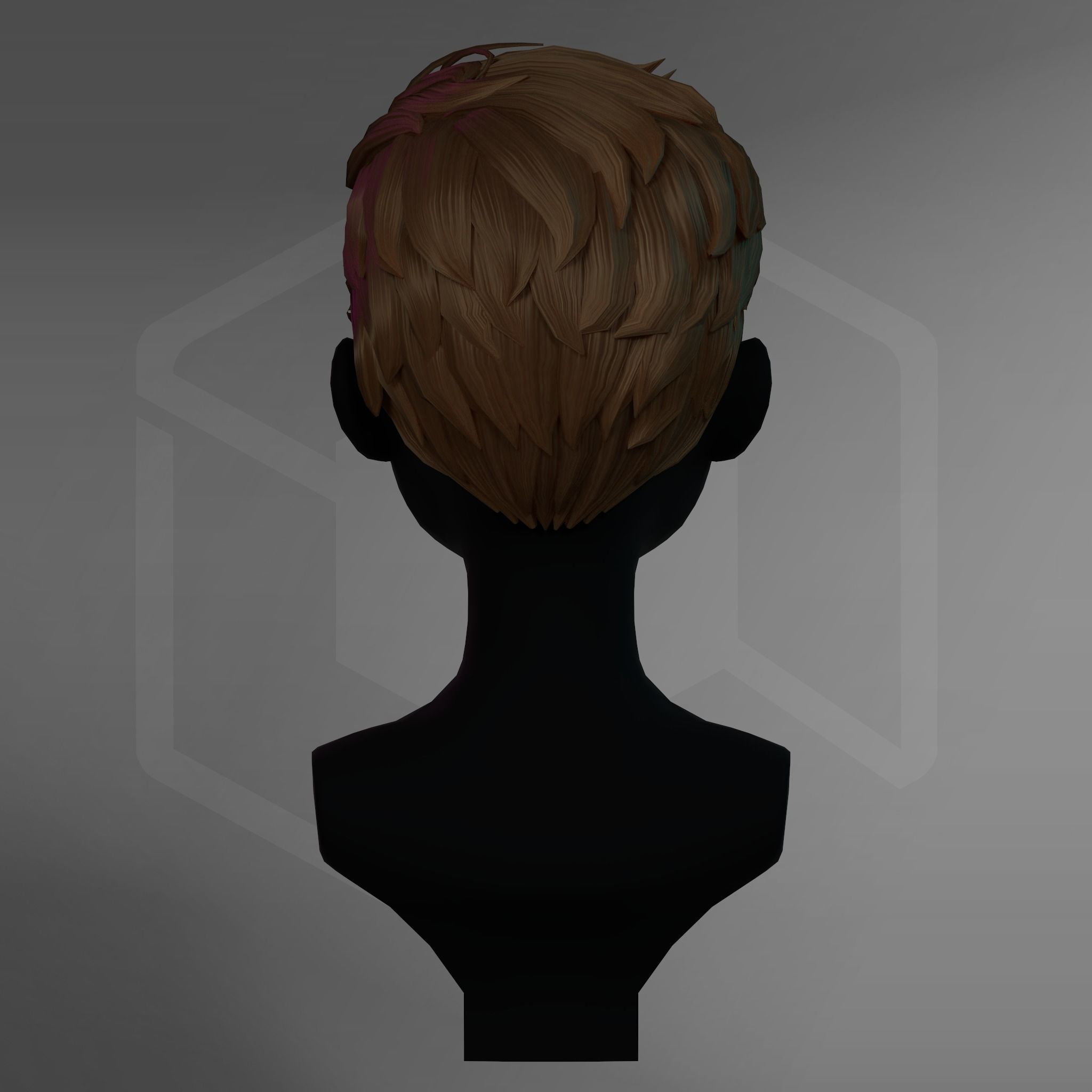Game Hair - Stylized Male Hairstyle V11 Low-poly 3D model_7