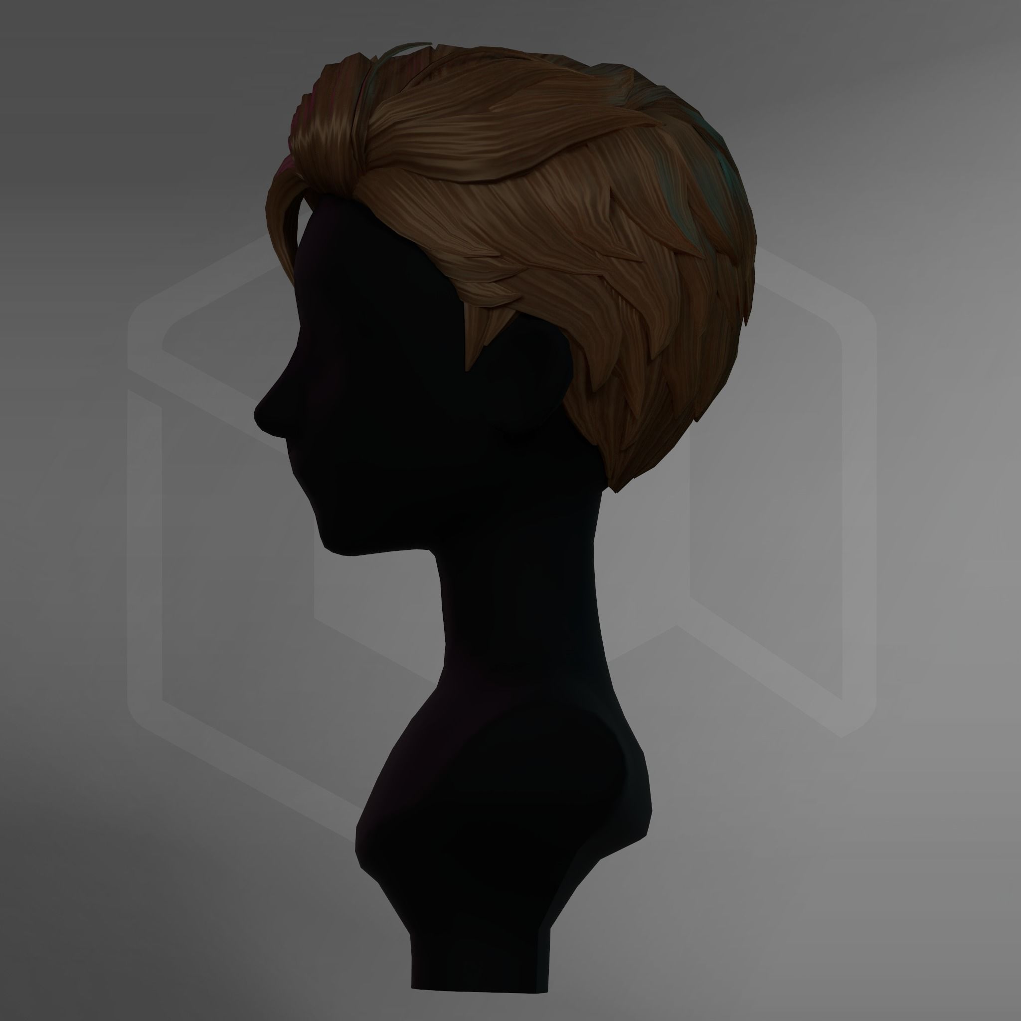 Game Hair - Stylized Male Hairstyle V11 Low-poly 3D model_9