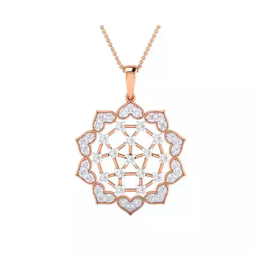 Women Flower Pendant STL OBJ FBX Renders Details