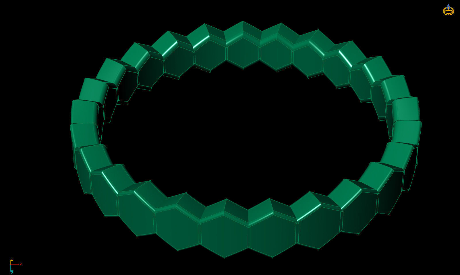 Honeycombs ring band R 0324 printable 3d model 3D print model_12