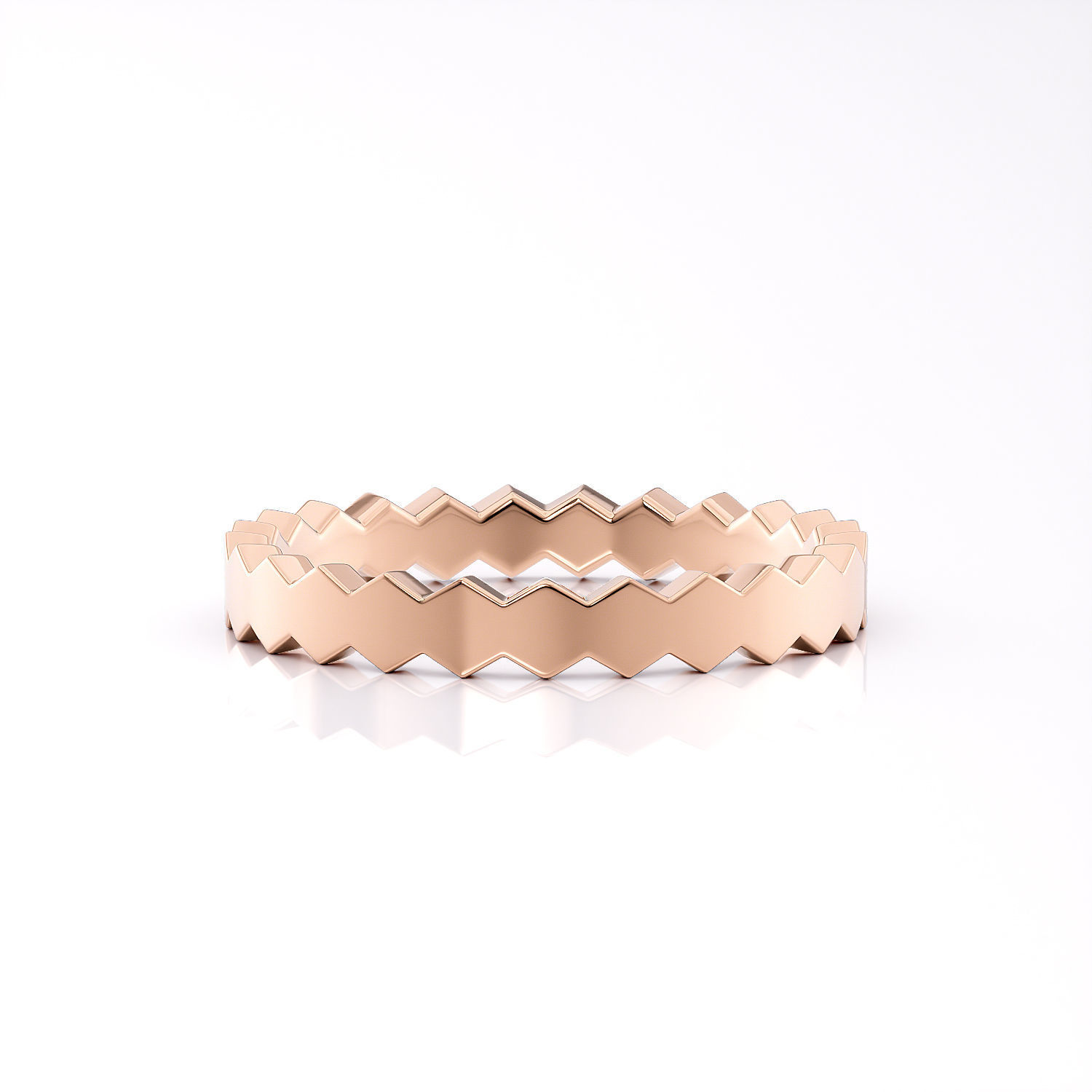 Honeycombs ring band R 0324 printable 3d model 3D print model_2