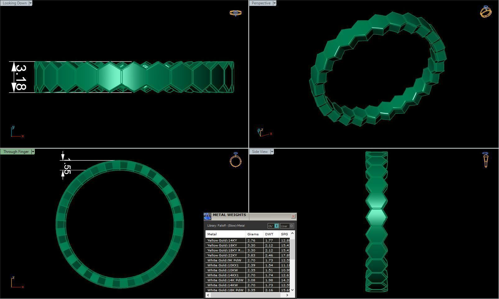 Honeycombs ring band R 0324 printable 3d model 3D print model_1