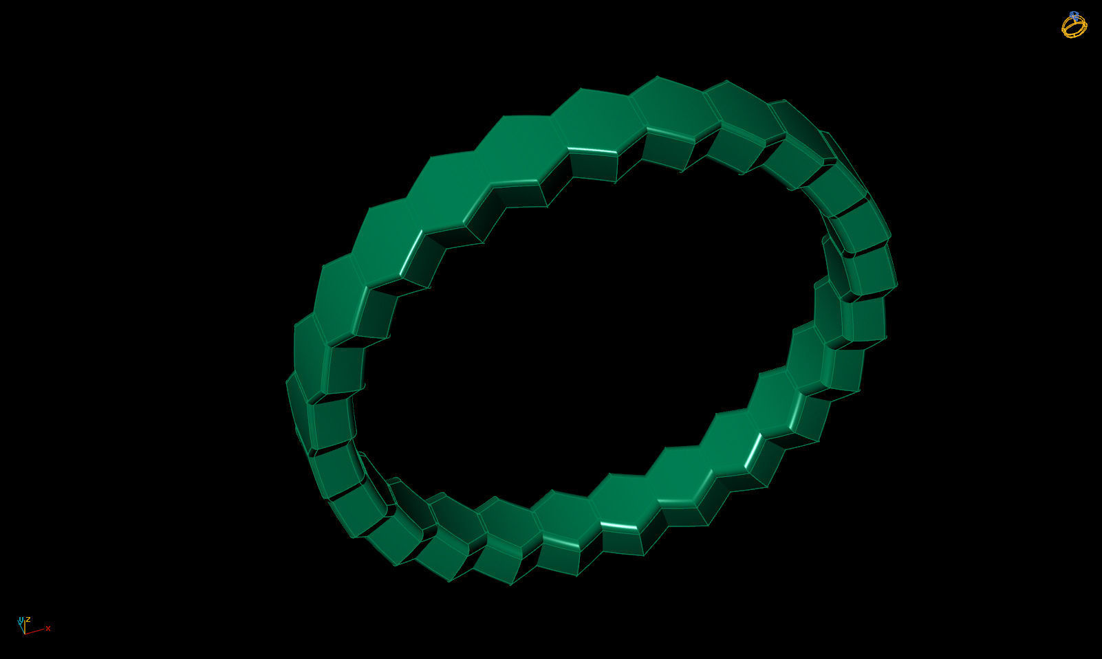 Honeycombs ring band R 0324 printable 3d model 3D print model_11