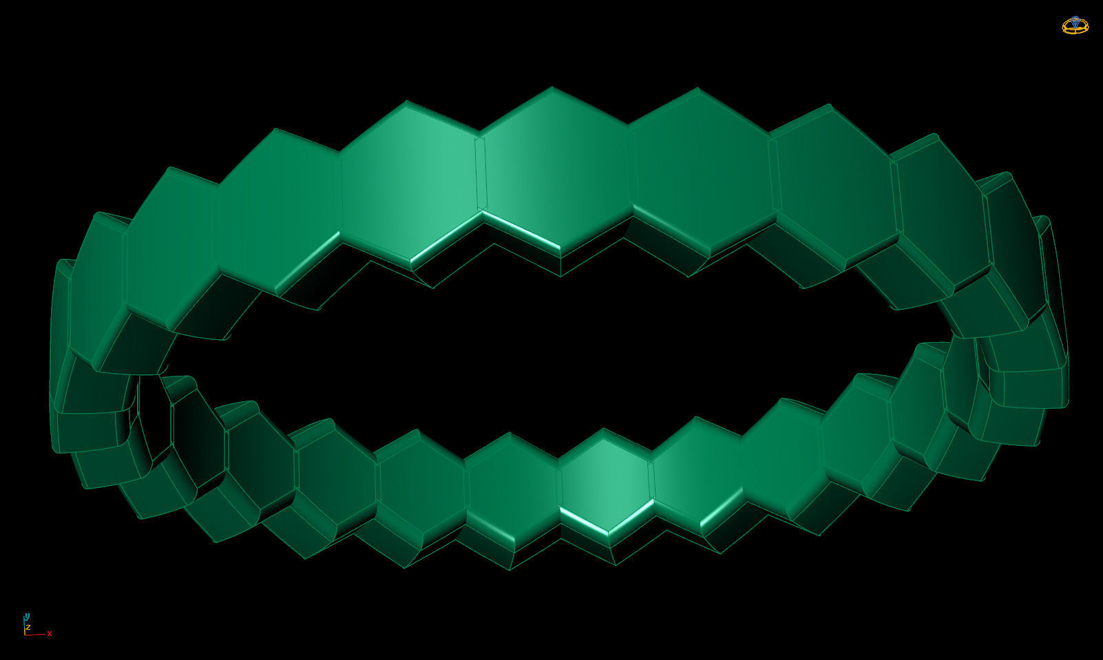 Honeycombs ring band R 0324 printable 3d model 3D print model_14