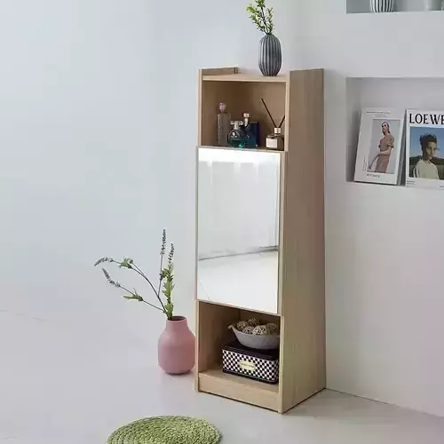 Feminine storage sitting mirror dressing table