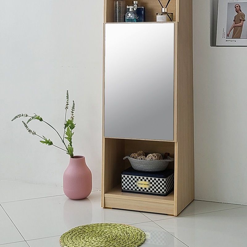 Feminine storage sitting mirror dressing table 3D model_1