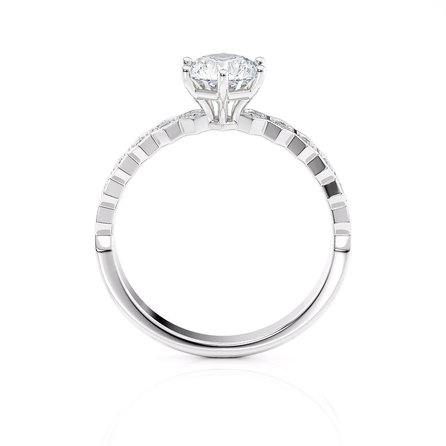 Honeycombs Engagement ring R 0325 printable 3d model 3D print model_8